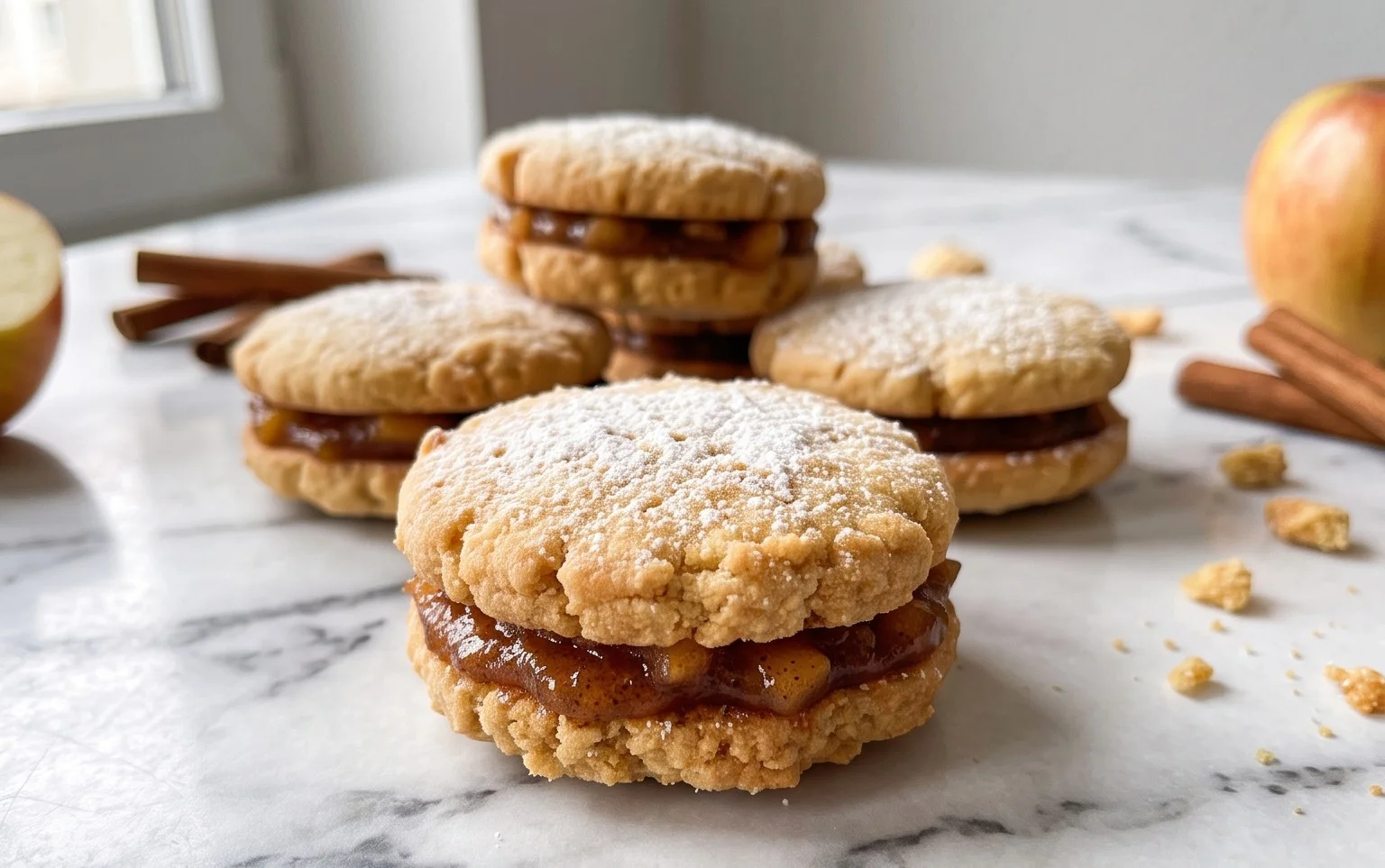 Bratapfel Doppelkekse: Mürbeteig & Füllung