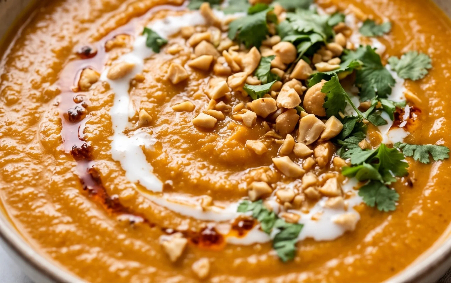 Süßkartoffel-Erdnuss Suppe